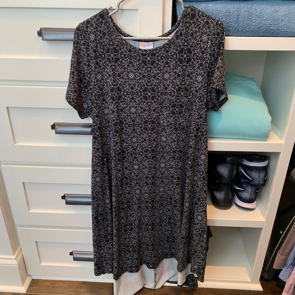 Black and white geometric print Carly Dress